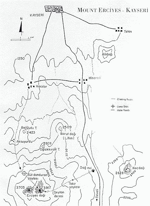 Erciyes Mountain map