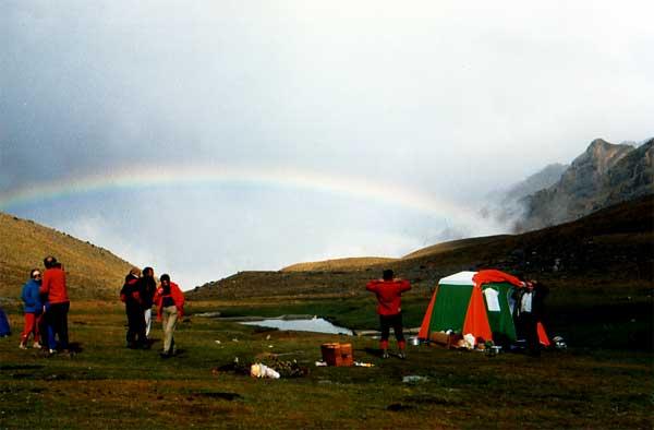 Kackar Mountain camp rainbow, Turkey photo